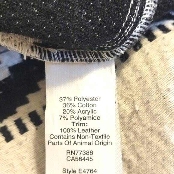 Madewell Crew Neck Striped Short Sleeve Knit Top Black White Geometric M - Picture 11 of 12